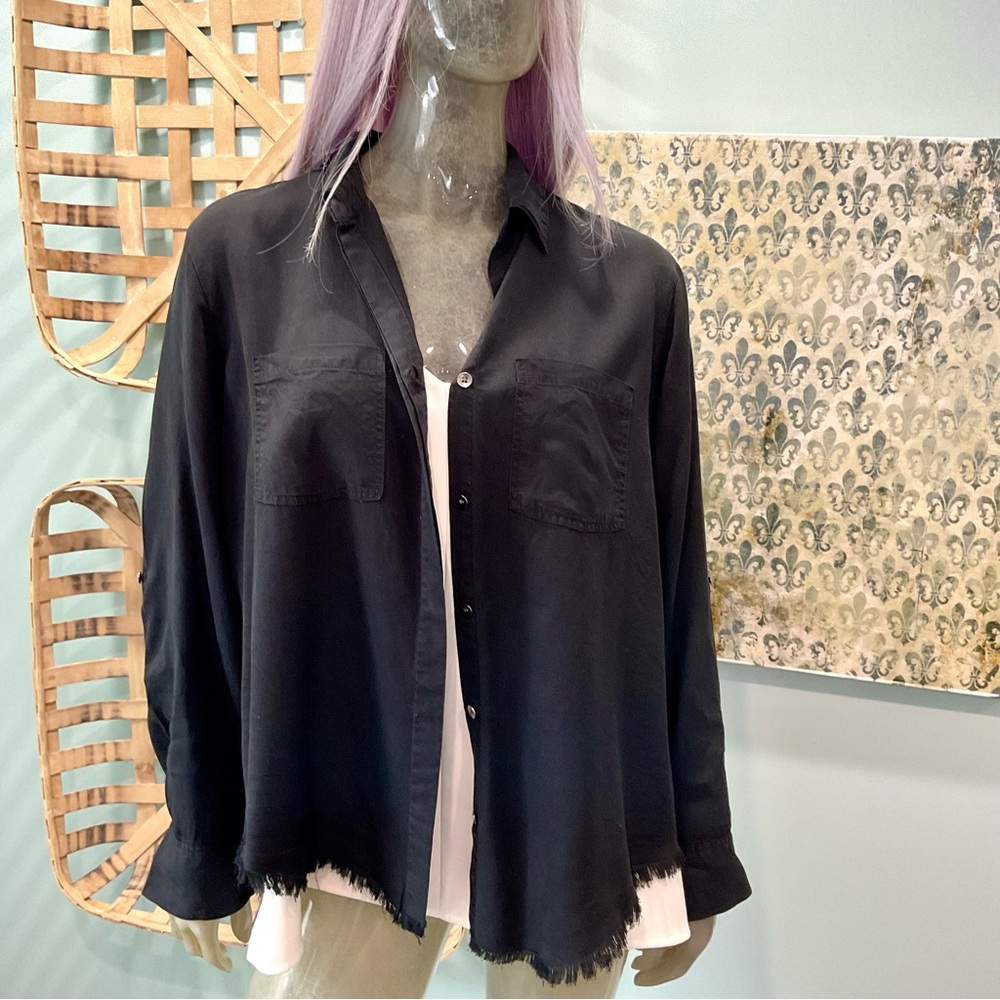 Velvet Heart Black Button-Down Shirt